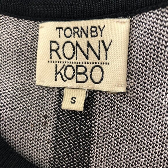 Torn by Ronny Kobo Geo Print Black Cream Dress size S - Picture 6 of 11